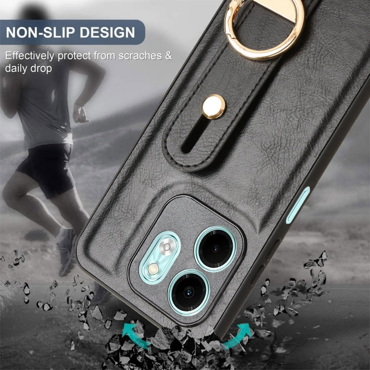 For Infinix HOT 50i X6531 Wristband Leather Back Phone Case