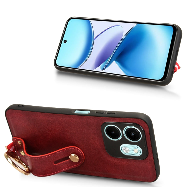For Infinix HOT 50i X6531 Wristband Leather Back Phone Case