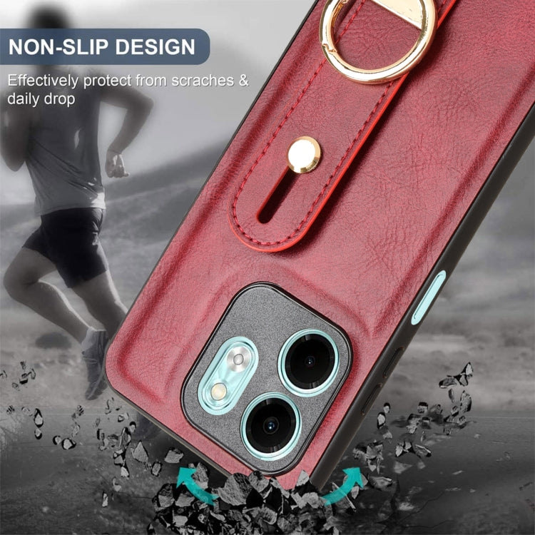 For Infinix HOT 50i X6531 Wristband Leather Back Phone Case