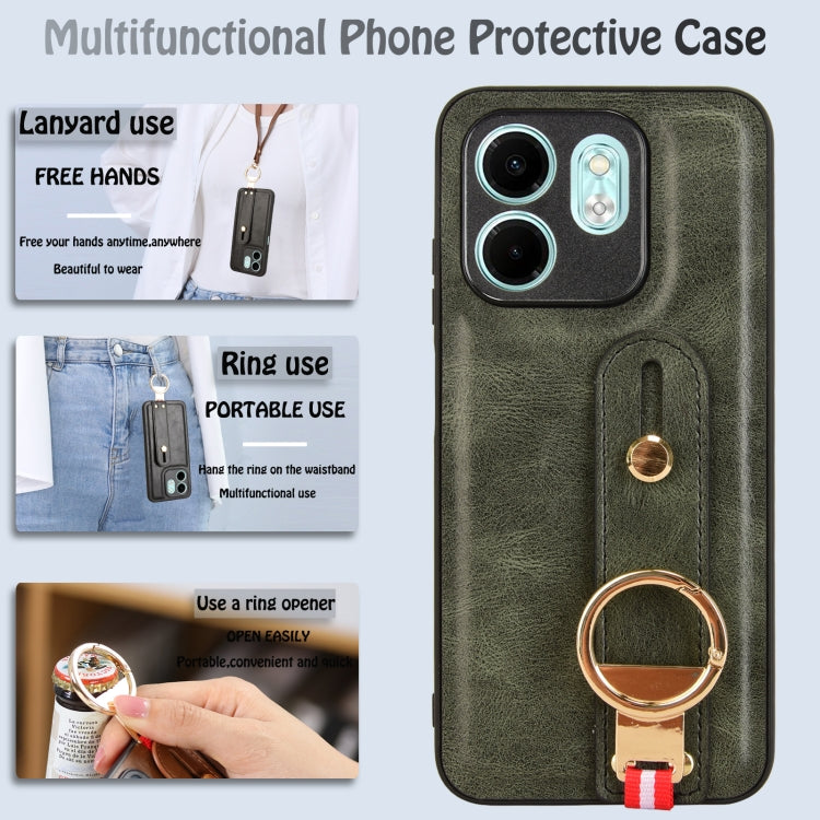 For Infinix HOT 50i X6531 Wristband Leather Back Phone Case