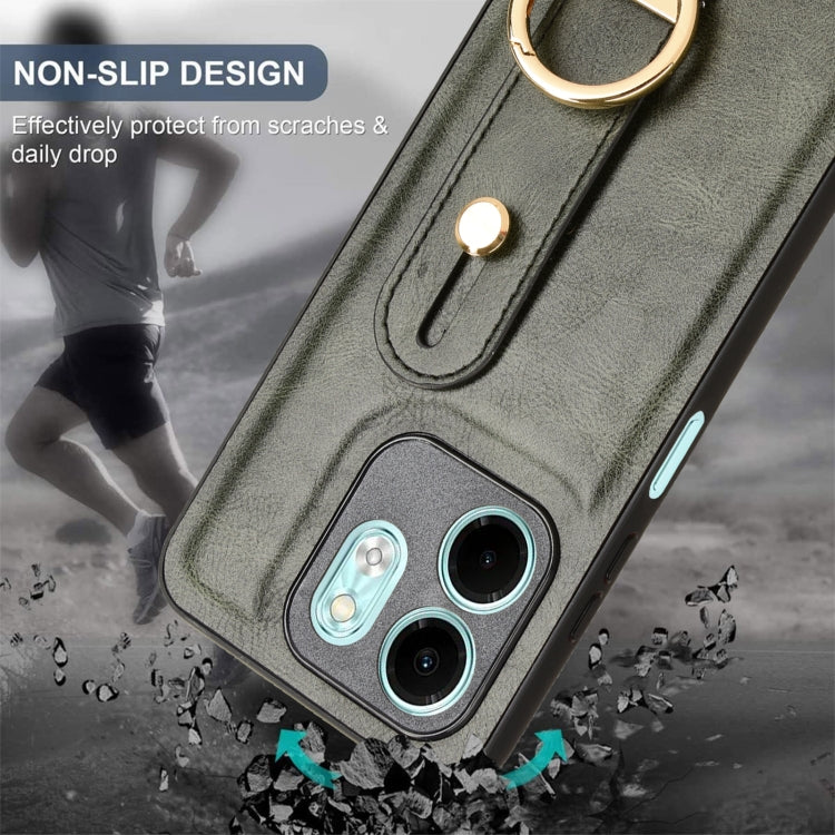 For Infinix HOT 50i X6531 Wristband Leather Back Phone Case