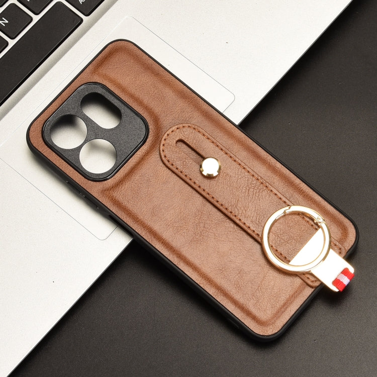 For Infinix HOT 50i X6531 Wristband Leather Back Phone Case