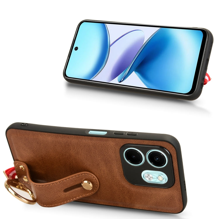 For Infinix HOT 50i X6531 Wristband Leather Back Phone Case