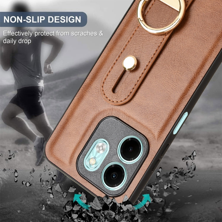 For Infinix HOT 50i X6531 Wristband Leather Back Phone Case