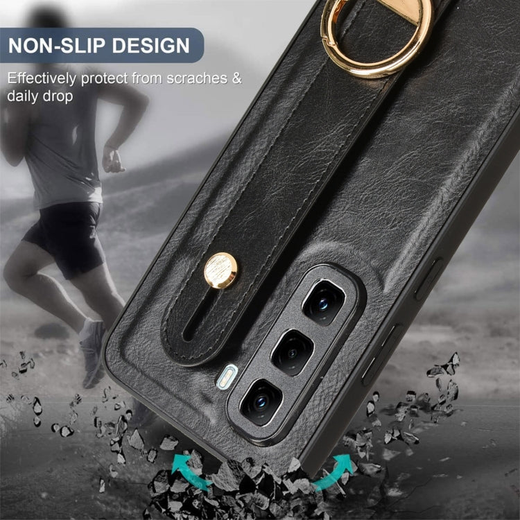 For Infinix Hot 50 Pro 4G X6881 Wristband Leather Back Phone Case
