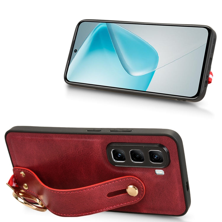 For Infinix Hot 50 Pro 4G X6881 Wristband Leather Back Phone Case