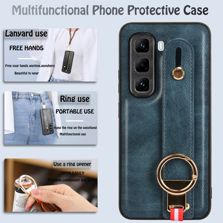 For Infinix Hot 50 Pro 4G X6881 Wristband Leather Back Phone Case