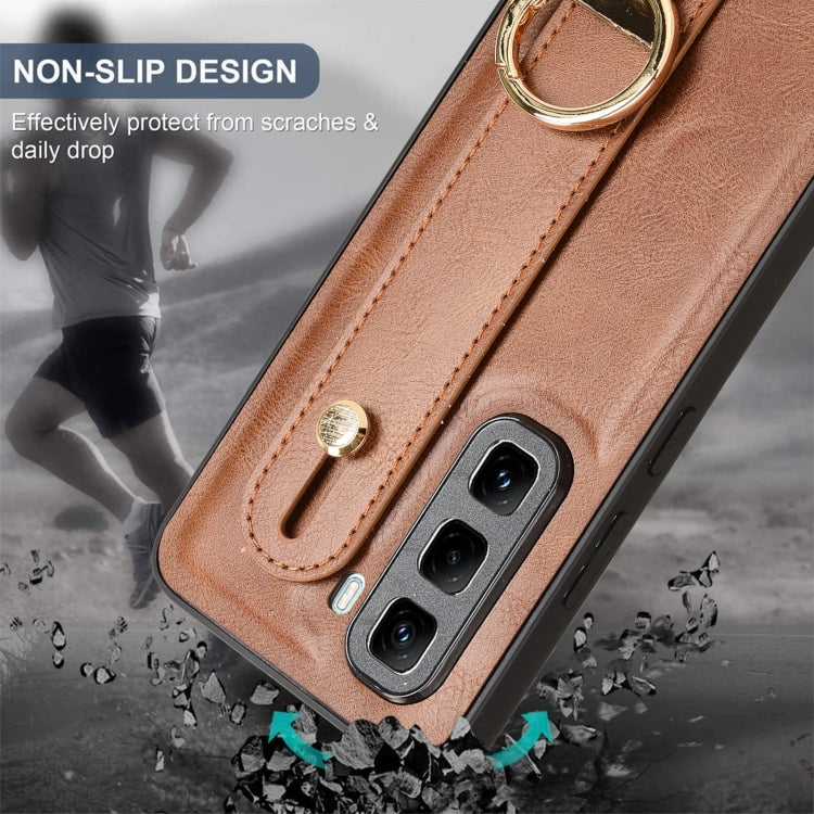 For Infinix Hot 50 Pro 4G X6881 Wristband Leather Back Phone Case