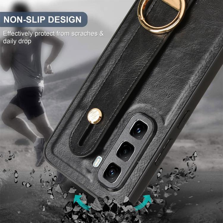 For Infinix Hot 50 Pro+ 4G X6880 Wristband Leather Back Phone Case