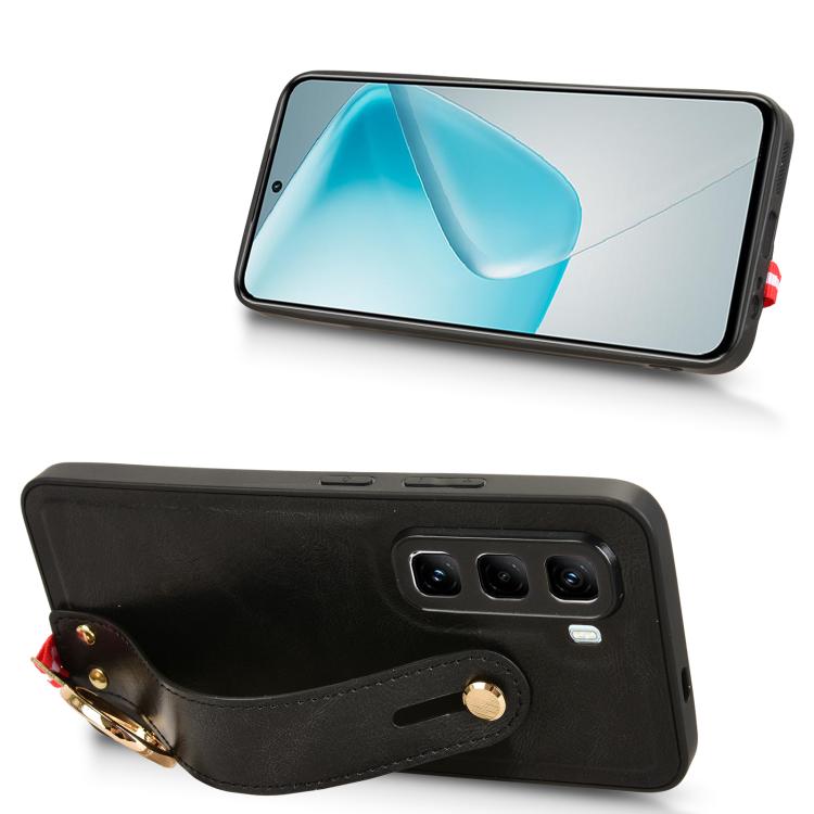 For Infinix Hot 50 Pro+ 4G X6880 Wristband Leather Back Phone Case