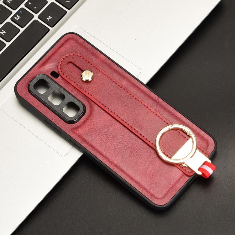 For Infinix Hot 50 Pro+ 4G X6880 Wristband Leather Back Phone Case