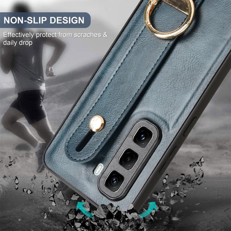 For Infinix Hot 50 Pro+ 4G X6880 Wristband Leather Back Phone Case