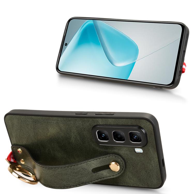 For Infinix Hot 50 Pro+ 4G X6880 Wristband Leather Back Phone Case