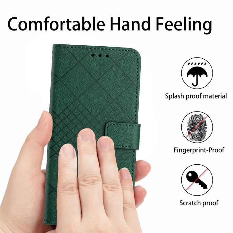 For Honor 200 Pro 5G Global Rhombic Grid Texture Leather Phone Case