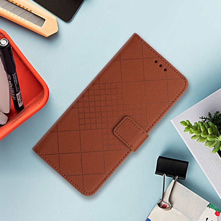 For Honor 200 Pro 5G Global Rhombic Grid Texture Leather Phone Case