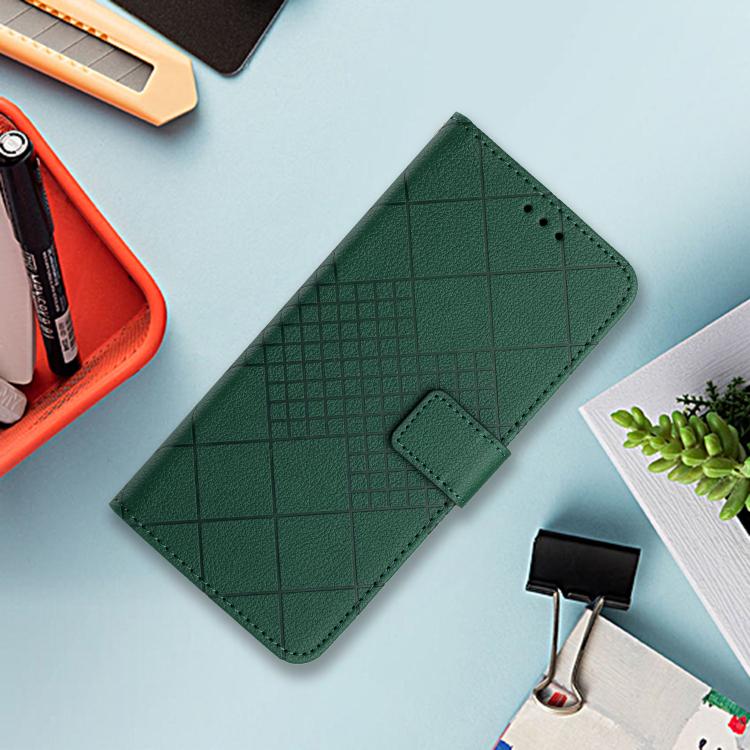 For Honor X8d 4G Rhombic Grid Texture Leather Phone Case