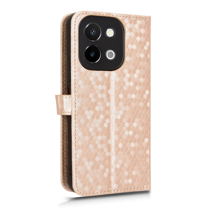 For vivo Y28 4G Honeycomb Dot Texture Leather Phone Case