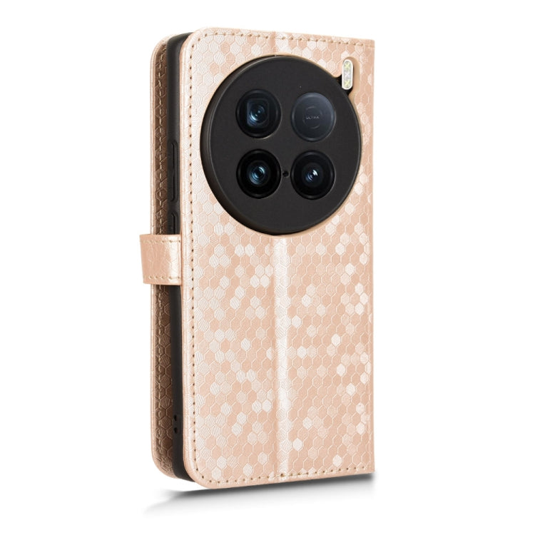For vivo X100 Ultra Honeycomb Dot Texture Leather Phone Case