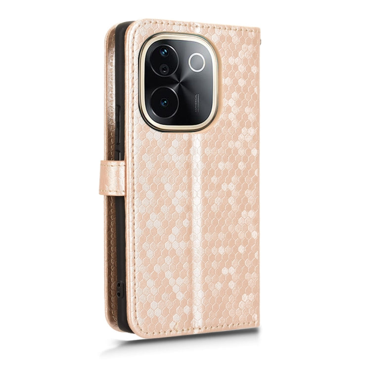 For vivo T3 Pro 5G India / iQOO Z9s Pro 5G Honeycomb Dot Texture Leather Phone Case