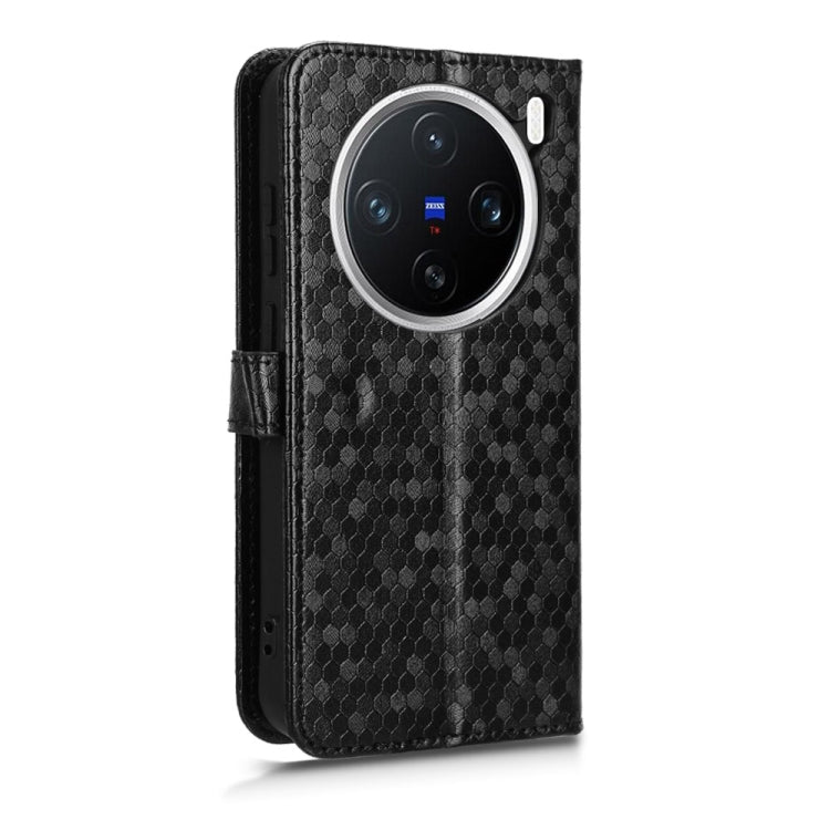 For vivo X200 5G Honeycomb Dot Texture Leather Phone Case