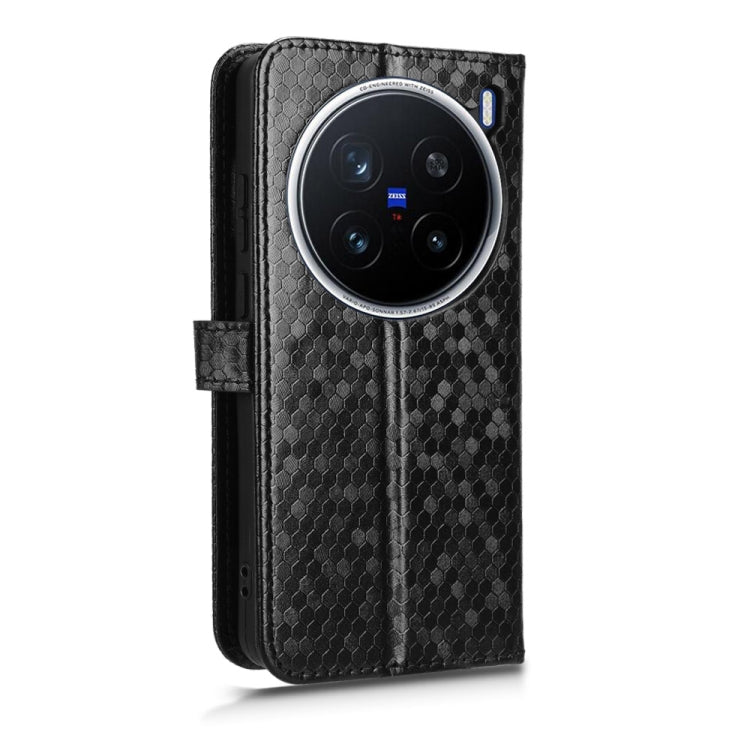 For vivo X200 Pro 5G Honeycomb Dot Texture Leather Phone Case