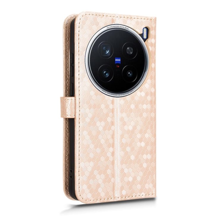 For vivo X200 Pro 5G Honeycomb Dot Texture Leather Phone Case