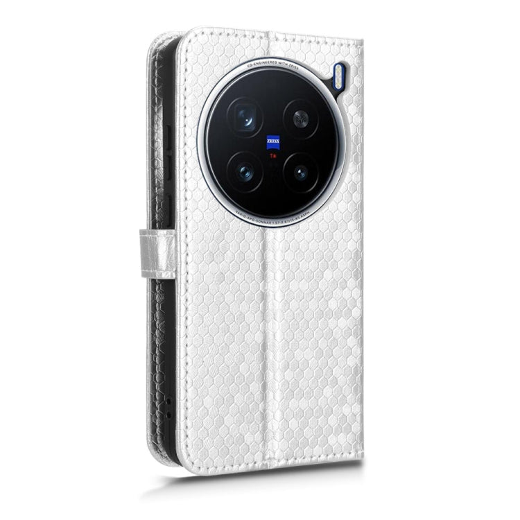 For vivo X200 Pro 5G Honeycomb Dot Texture Leather Phone Case