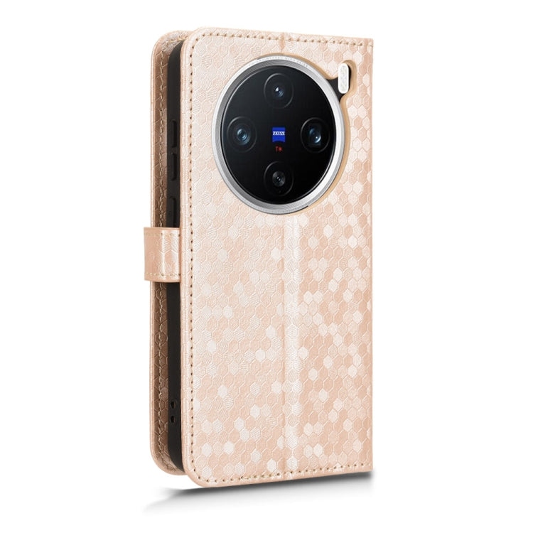 For vivo X200 Pro mini 5G Honeycomb Dot Texture Leather Phone Case