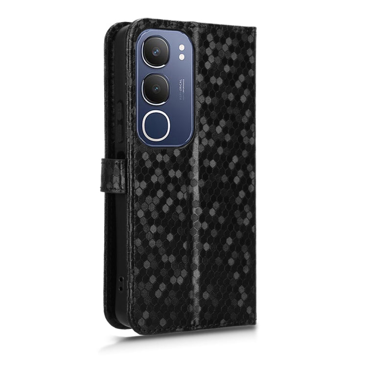 For vivo Y19s 4G Global Honeycomb Dot Texture Leather Phone Case
