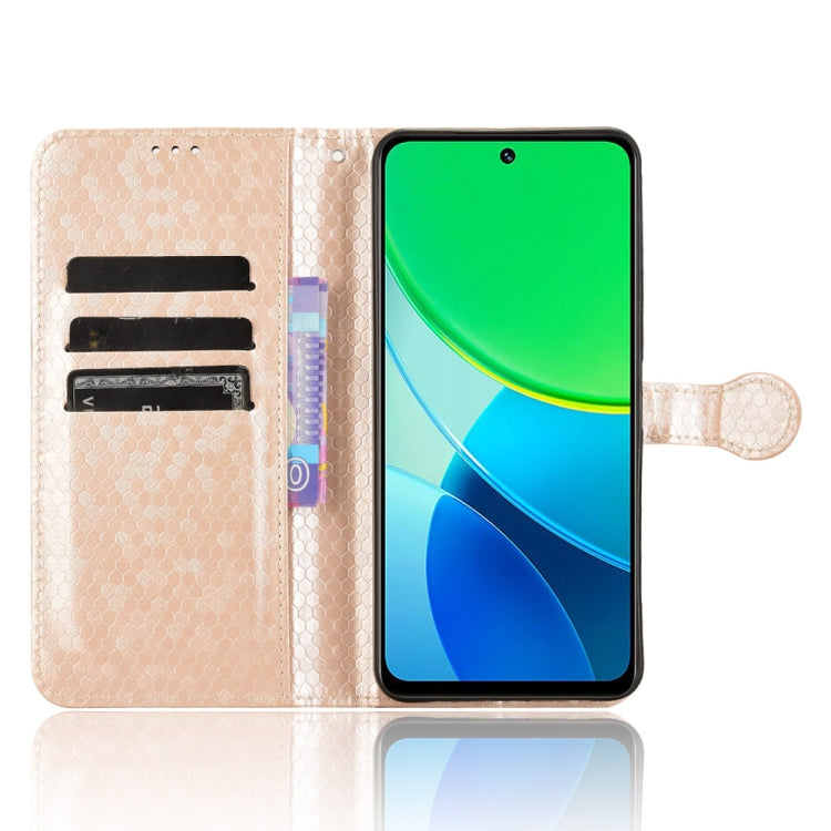 For vivo Y19s 4G Global Honeycomb Dot Texture Leather Phone Case