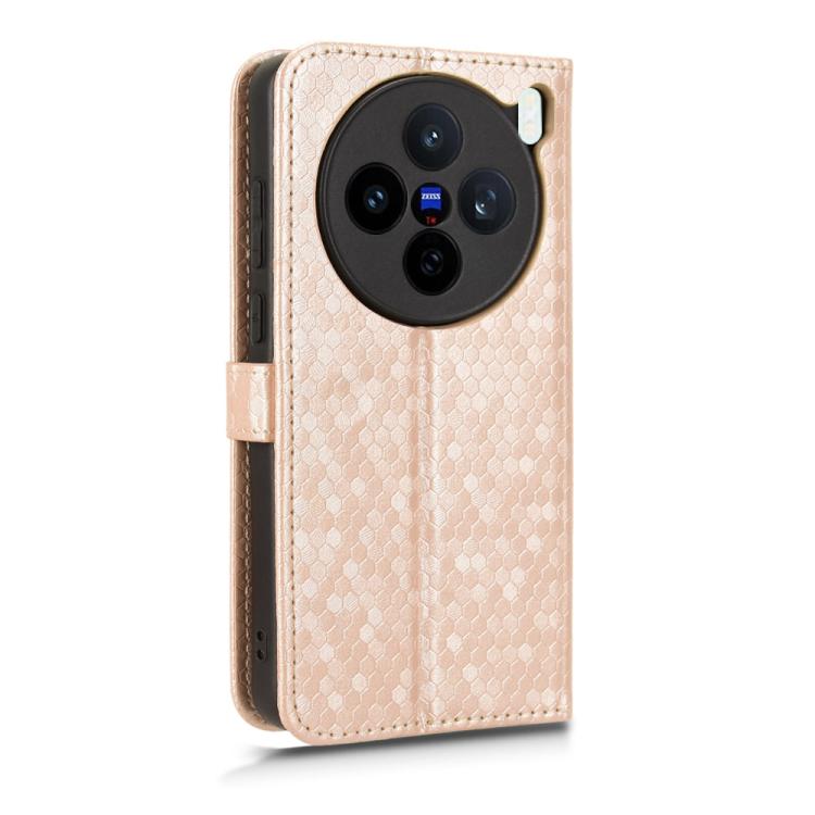 For vivo X200s 5G Honeycomb Dot Texture Leather Phone Case