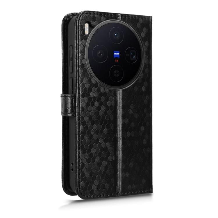 For vivo X300 5G Honeycomb Dot Texture Leather Phone Case