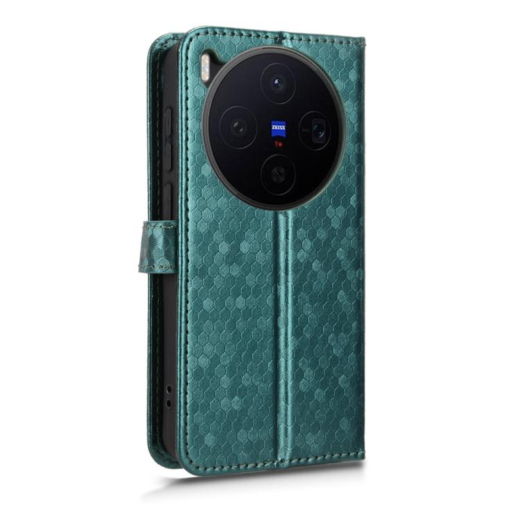 For vivo X300 5G Honeycomb Dot Texture Leather Phone Case