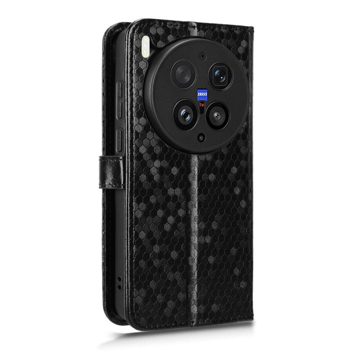 For vivo X300 Ultra Honeycomb Dot Texture Leather Phone Case