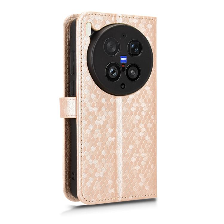 For vivo X300 Ultra Honeycomb Dot Texture Leather Phone Case