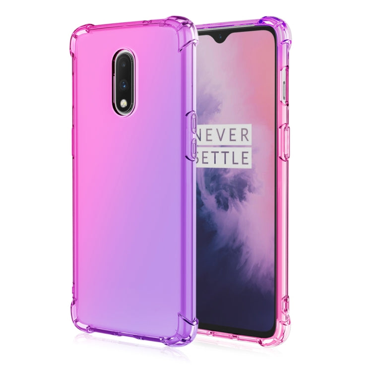 For OnePlus 7 Four-Corner Airbag Shockproof Gradient Color TPU Protective Case