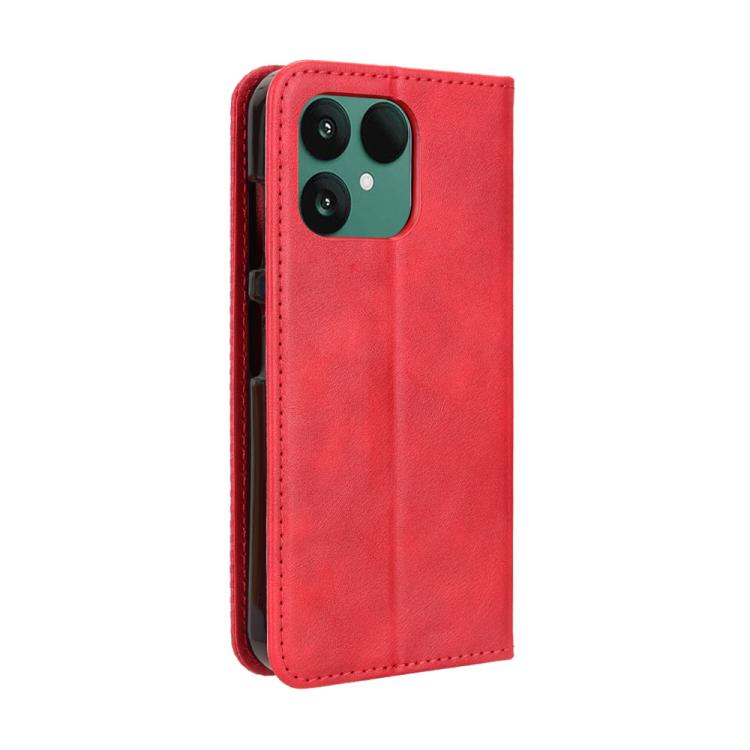 For Fairphone 6 Magnetic Buckle Retro Texture Leather Phone Case