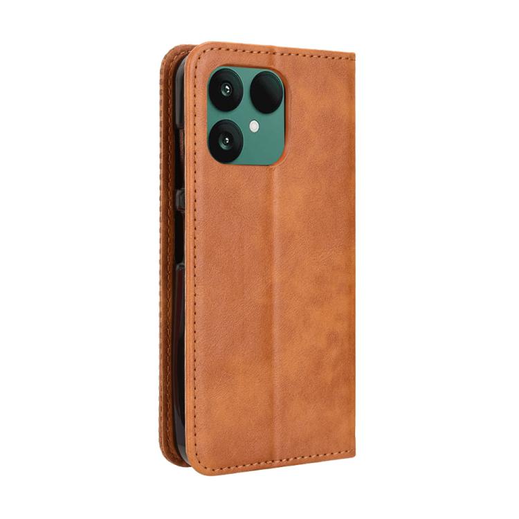 For Fairphone 6 Magnetic Buckle Retro Texture Leather Phone Case