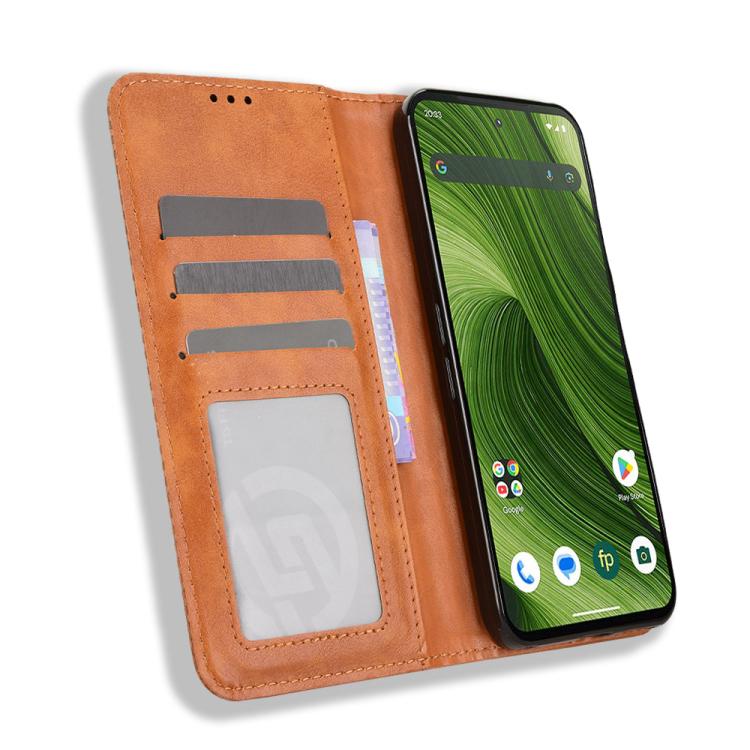 For Fairphone 6 Magnetic Buckle Retro Texture Leather Phone Case