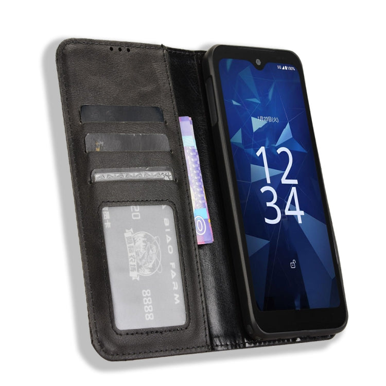 For Kyocera Digno SX4 Magnetic Buckle Retro Texture Leather Phone Case