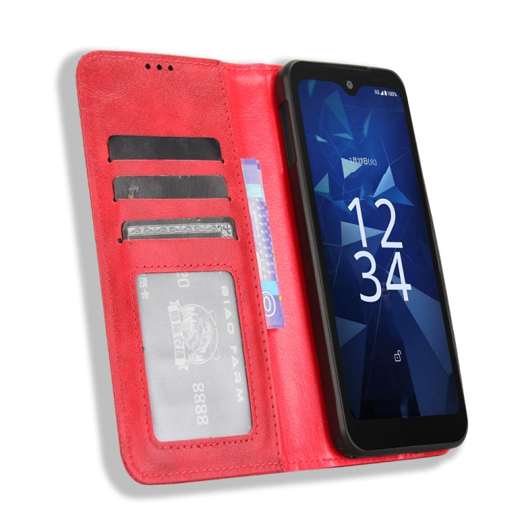 For Kyocera Digno SX4 Magnetic Buckle Retro Texture Leather Phone Case