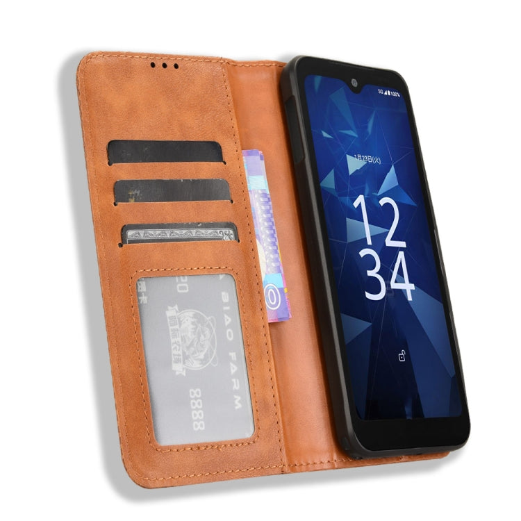 For Kyocera Digno SX4 Magnetic Buckle Retro Texture Leather Phone Case