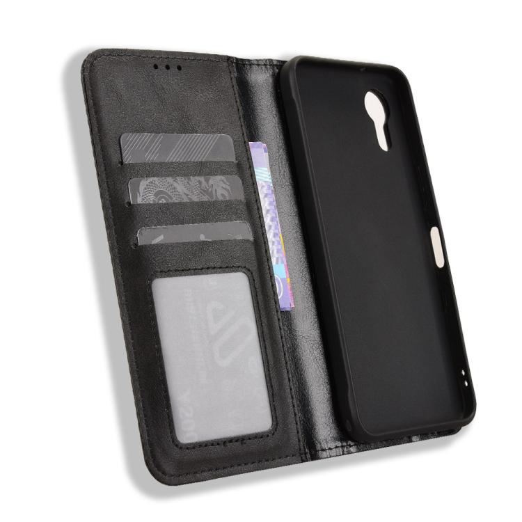For Kyocera Digno SX5 KC-S306 Magnetic Buckle Retro Texture Leather Phone Case
