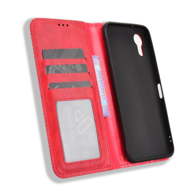 For Kyocera Digno SX5 KC-S306 Magnetic Buckle Retro Texture Leather Phone Case