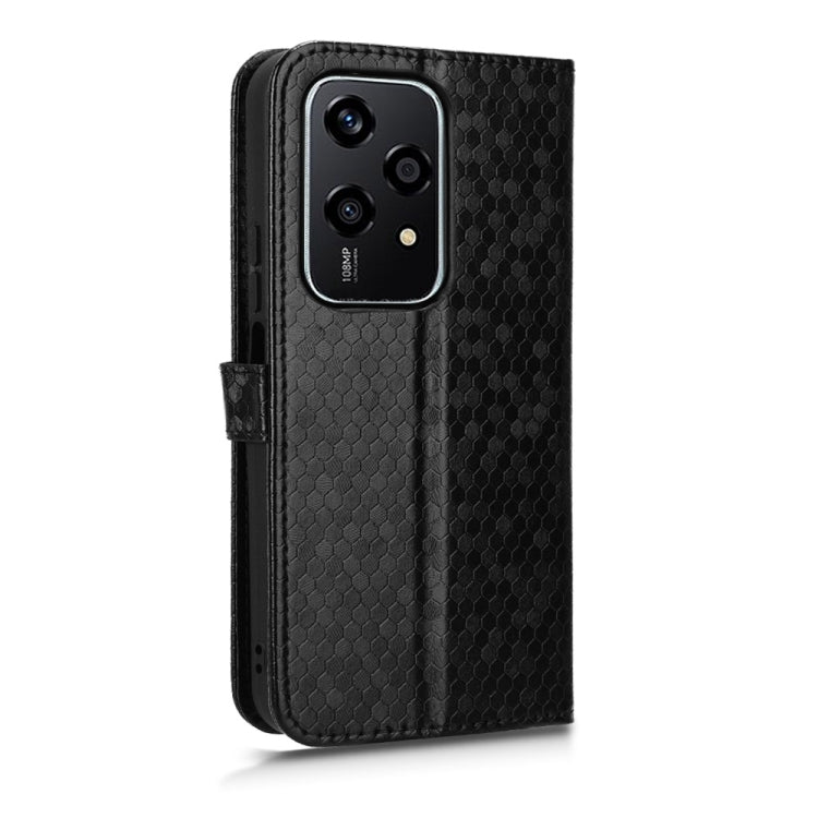 For Honor 200 Lite Global Honeycomb Dot Texture Leather Phone Case