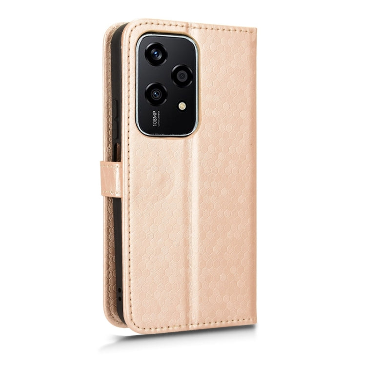For Honor 200 Lite Global Honeycomb Dot Texture Leather Phone Case
