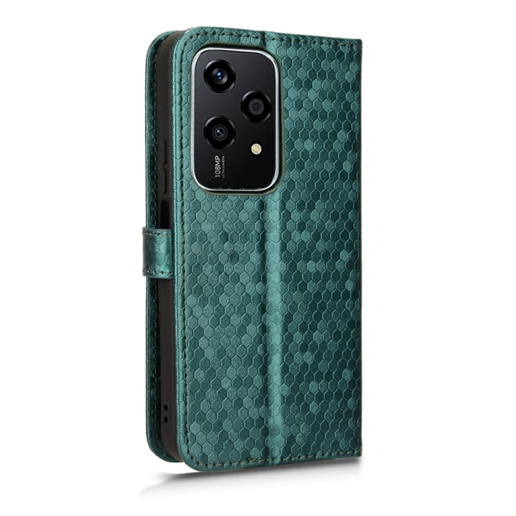 For Honor 200 Lite Global Honeycomb Dot Texture Leather Phone Case