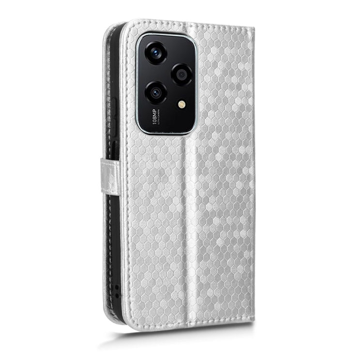 For Honor 200 Lite Global Honeycomb Dot Texture Leather Phone Case