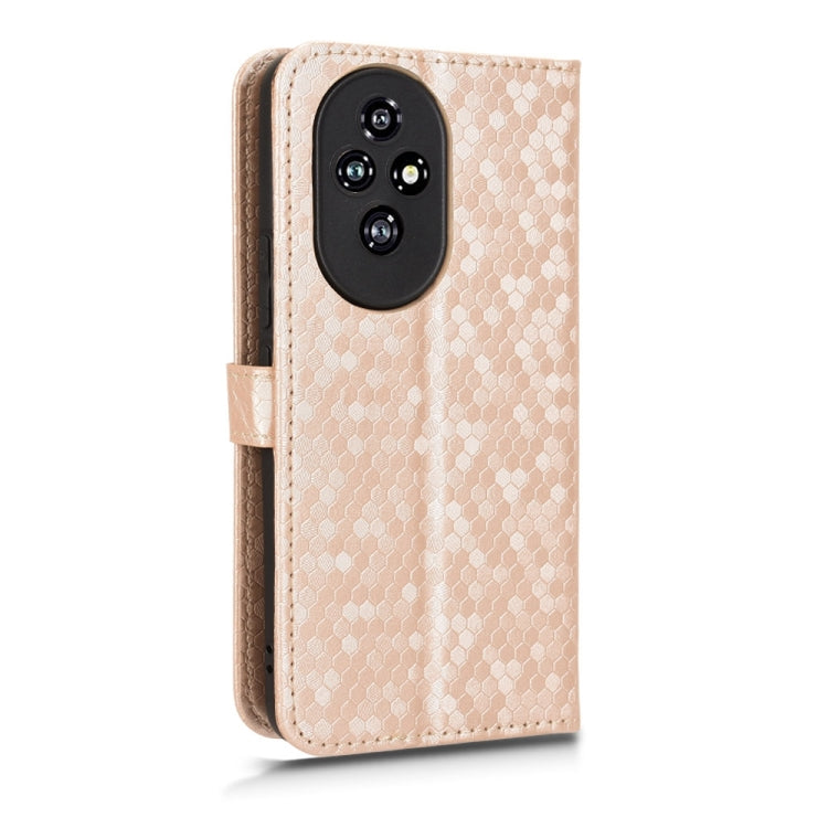 For Honor 200 5G Honeycomb Dot Texture Leather Phone Case