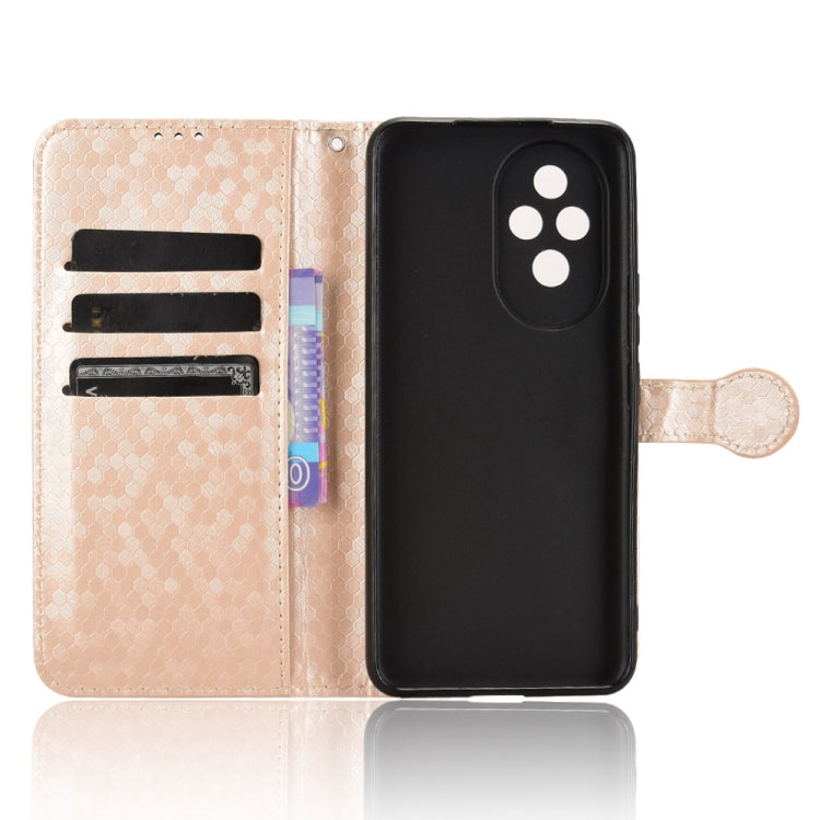 For Honor 200 5G Honeycomb Dot Texture Leather Phone Case